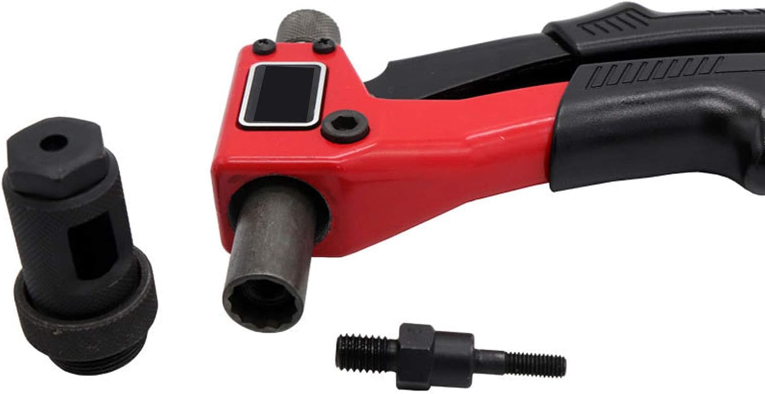 Manual Rivet Gun, Manual Hand Riveter, Rivet Nut Manual Pull Gun Rivet Tool Set with 100 PCS Rivet Nut 4 Mandrels M3/M4/M5/M6 for Metal, Wood And Plastic