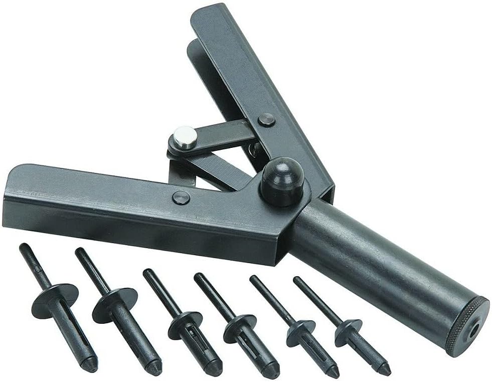41 Piece PLASTIC POLY RIVET GUN QUICK SET RIVETER RIVETING HAND TOOL Asorted Set
