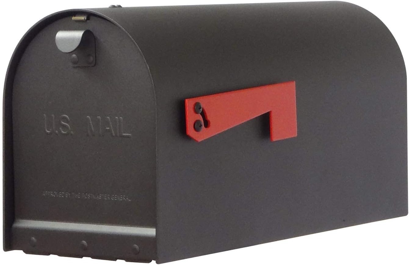 Special Lite Titan Aluminum Curbside Mailbox with Ashley Front Single Mailbox Mounting Bracket - TC-ASH-FS-1016A-BLK