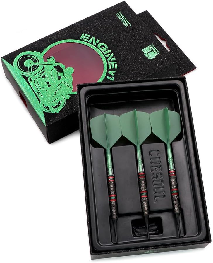 CUESOUL Engine 18/19/20/21g Soft Tip 90% Tungsten Dart Set with Oil Paint Finished and Unifying ROST T19 Carbon Flight