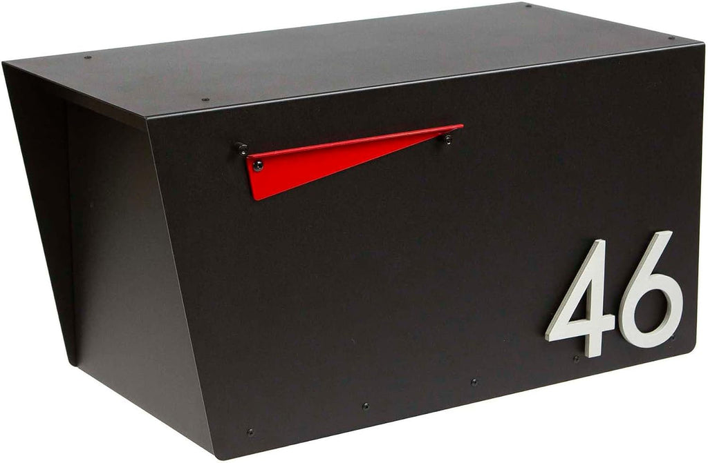 Rusty Design Contemporary Post-Mounted Mailbox with Personalized Address Numbers, Large Size #HC110 (with Two Address Numbers)