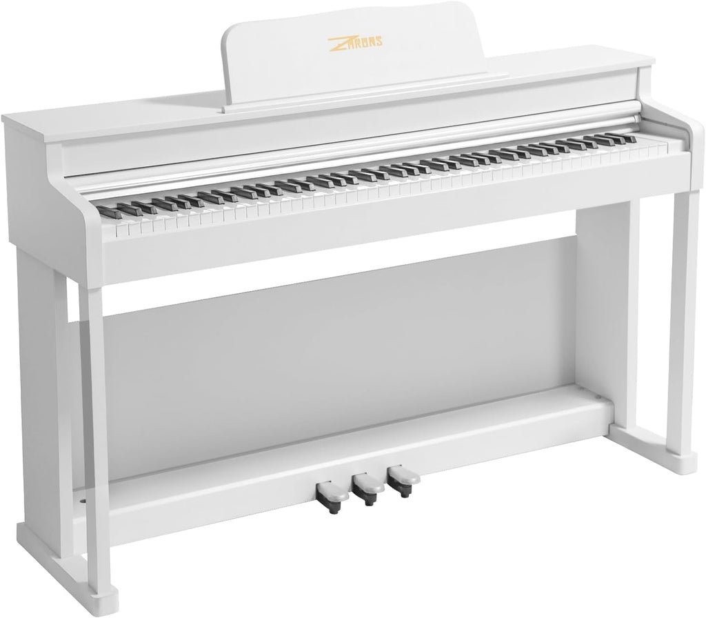 Digital Piano, 88 Key Full Weighted Keyboard Piano, Professional Acoustic Heavy Hammer Piano Keyboard, with Sheet Music Stand, Triple Pedal, Power Adapter, Supports USB-MIDI Connecting, White