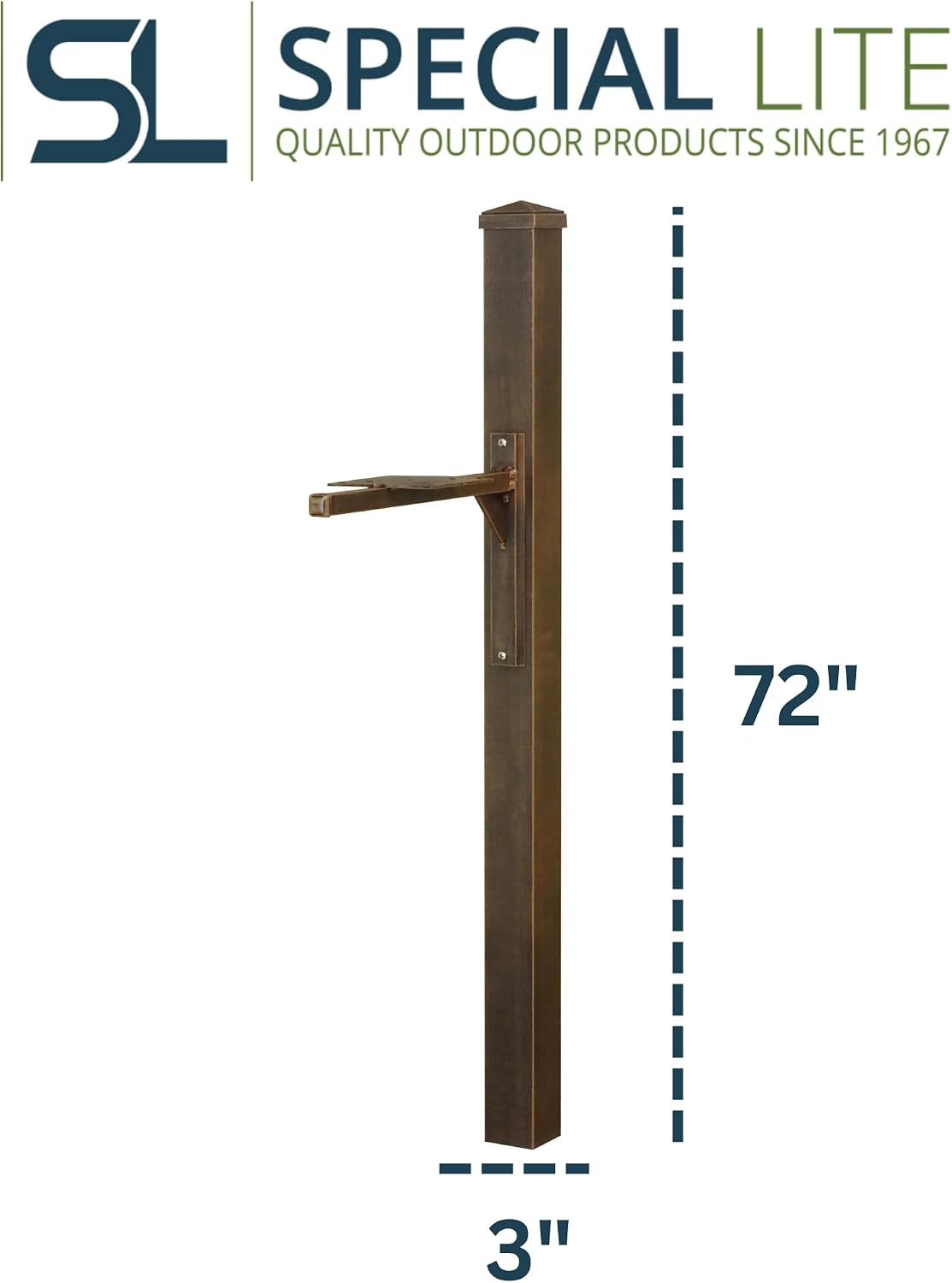 Special Lite Wellington Mailbox Post - Copper Aluminum Post for Curbside Mailbox - SPK-720-CP