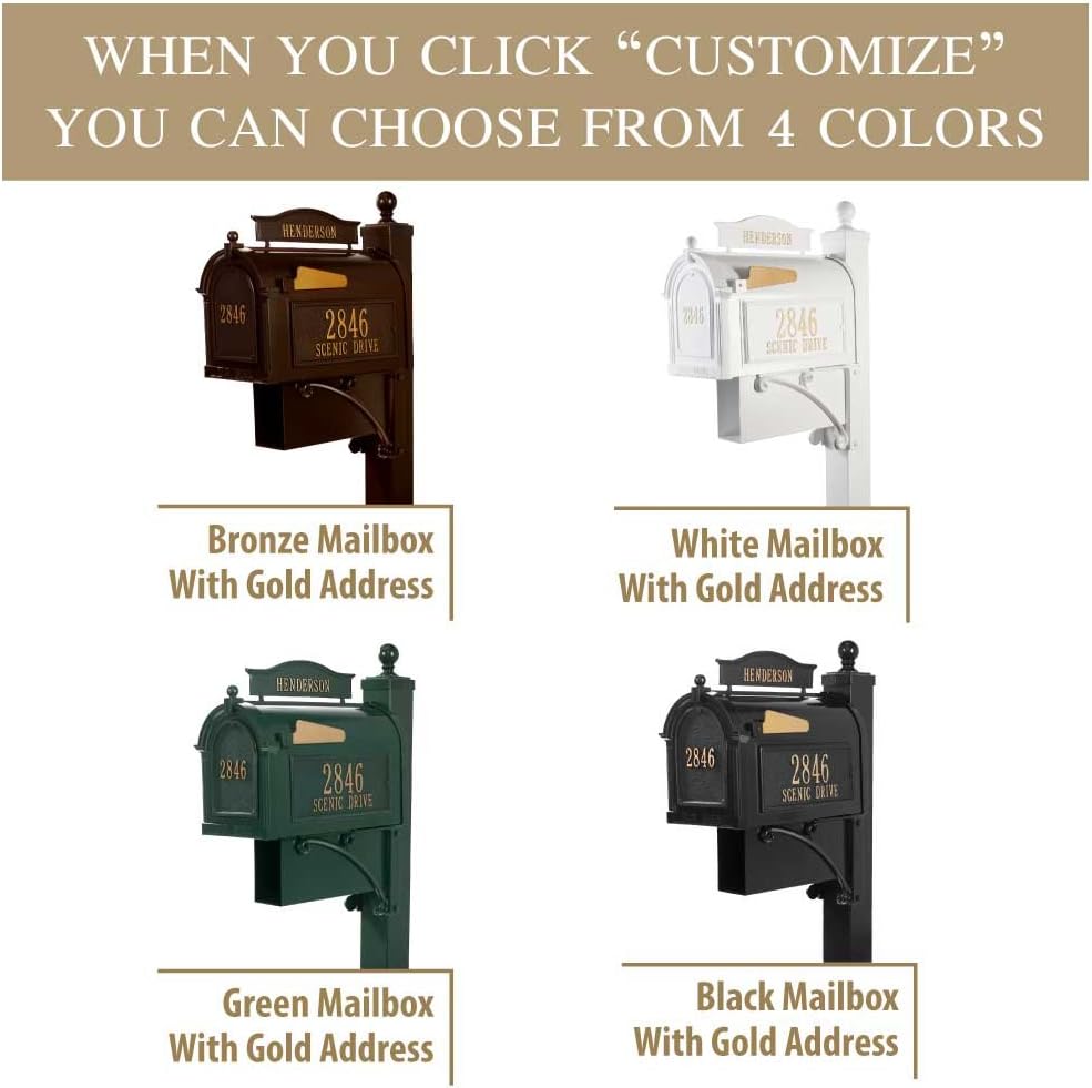Whitehall™ Personalized Whitehall THE Ultimate Mailbox & Post Package (4 Colors Available)