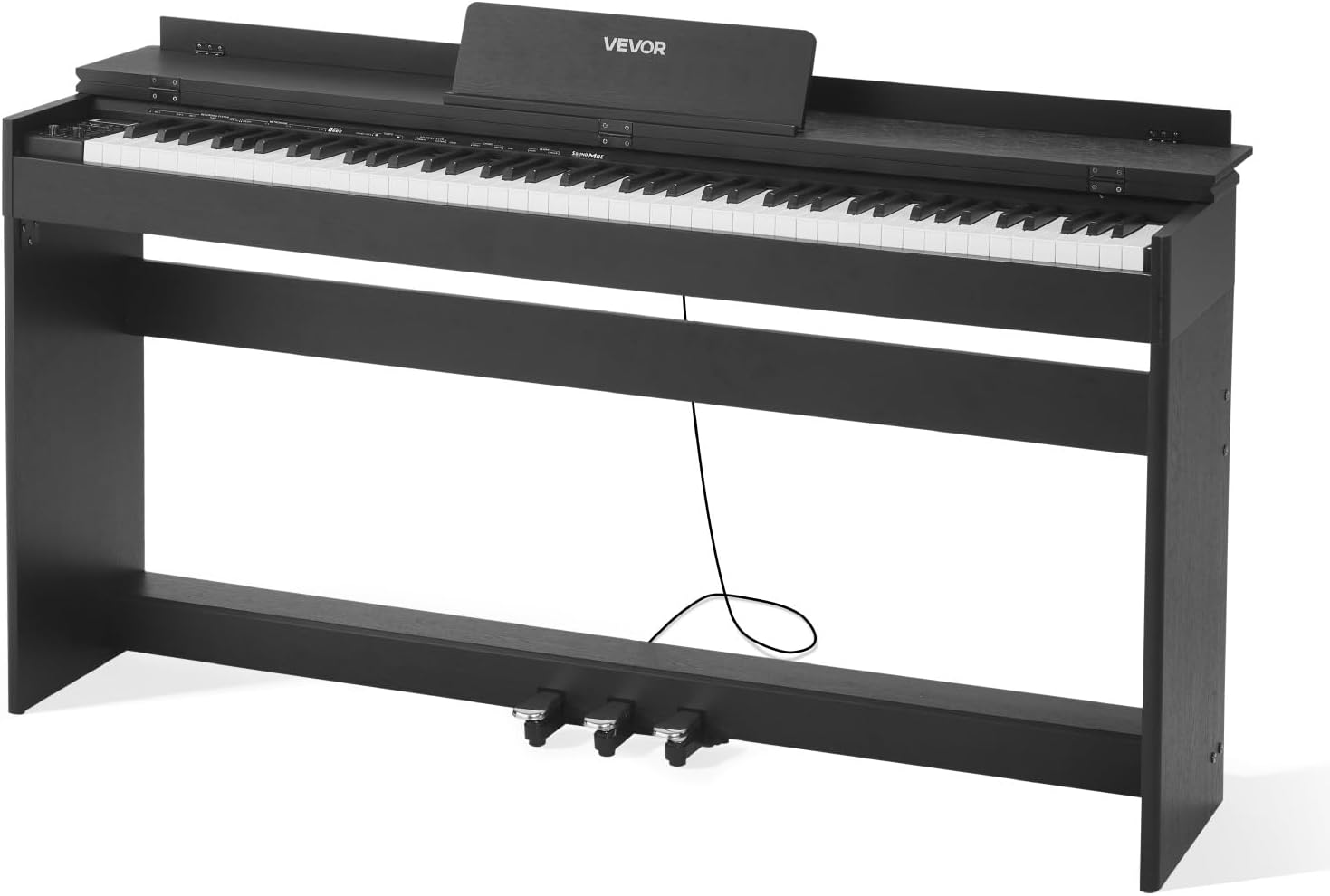 VEVOR Weighted Digital Piano, 88 Keys Fully Weighted, Electric Piano Keyboard with Furniture Stand, Power Adapter, Triple Pedal, 680 Tones, Support Wireless Connection, with Headphones, for Beginners