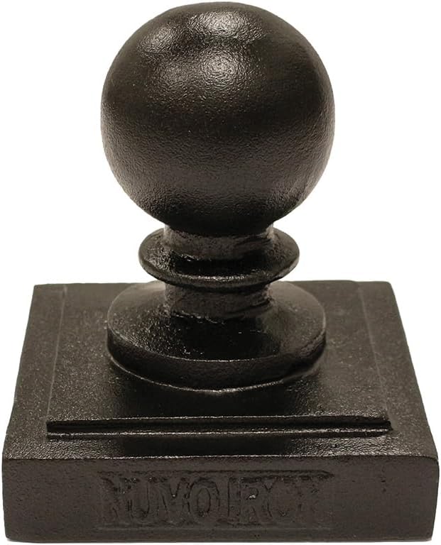 Nuvo Iron 4' x 4' Black Aluminum Ornamental Ball Post Cap, Pack of 12