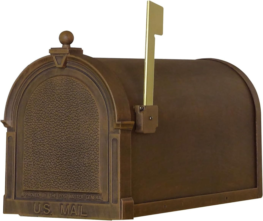 Special Lite Berkshire Curbside Mailbox - Copper Aluminum Mailbox for Post Mount - SCB-1015-CP
