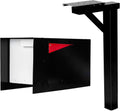 Ilyapa Modern Mailbox & Post: Black/White, Powder Coated, Rust-Resistant, Magnetic Door, Stainless Steel Hinges. Durable Metal Post with Universal Mounting for Curbside/Outside.
