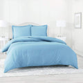 1500 Thread Count Egyptian Cotton Luxurious Italian Finish 3-PCs Duvet Set ( 1 PC Duvet Cover Hidden Zipper Closure with Corner Ties & 2 Pillow Shams Solid (Queen, Light Blue)