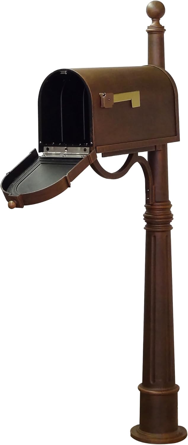 Special Lite Berkshire Curbside Mailbox with Aluminum Post - Copper Mailbox with Ashland Post - SCB-1015_SPK-600-CP
