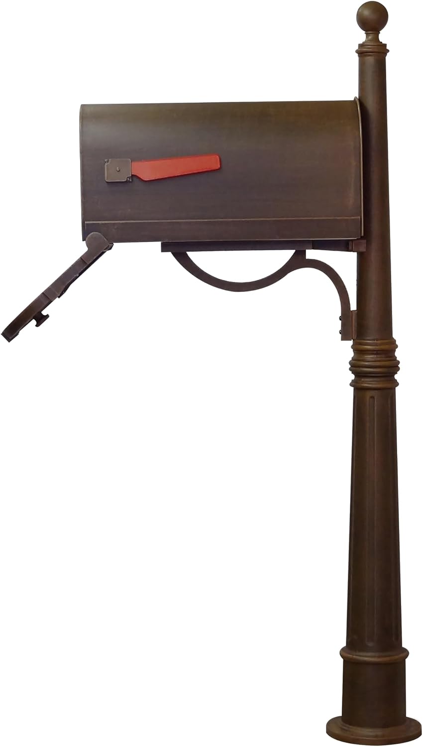 Special Lite Savannah Curbside Mailbox with Ashland Post - Copper Mailbox with Aluminum Post - SCS-1014_SPK-600-CP