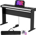 Aodsk 88 Key keyboard piano, Portable Digital Piano with Wooden stand Set for Beginners,128 Tone,128 Rhythm, 20 Demo Song, with Sustain Pedal, Carrying Case, Complimentary Online Piano Lessons