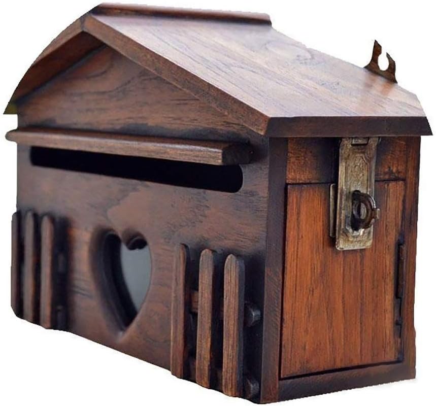 Letterboxes Mailbox Post Box Solid Wood Creative Outdoor Rainproof Mailbox Home Wall Mounted Outdoor Letter Box