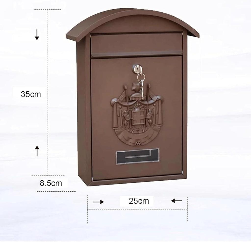 Wall Mounted Mailbox Metal Mailboxes with Key Lock Secure and Reliable Post Box Outdoor Front Door Letter Box Suggestion Box