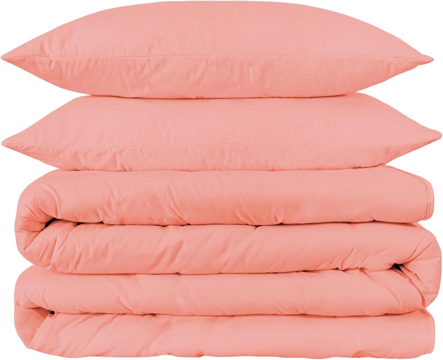 Superior Egyptian Cotton 1500 Thread Count Duvet Cover Set, Soft Comforter Covers, Luxury Bedding Essentials, Button Closure, Includes 1 Duvet Cover, 2 Pillow Shams, Full/Queen, Dusted Rose