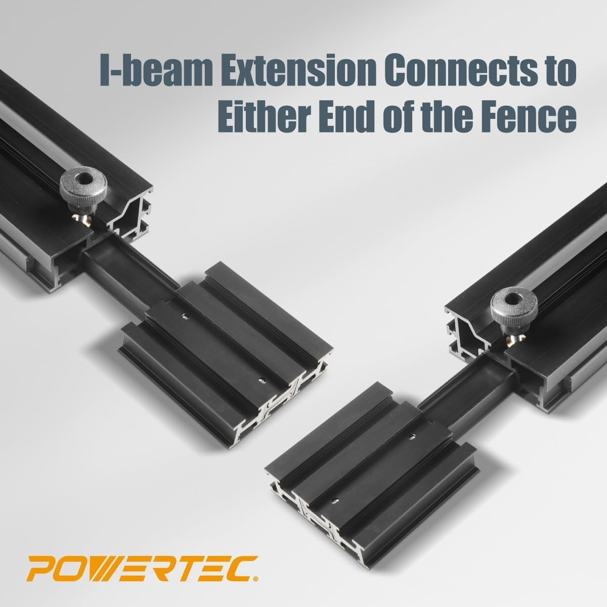 POWERTEC Precision Miter Gauge System for Table Saw Kit w/Telescoping Fence | 11 Preset Angle Stops, Extension Fence with Scale and Flip Stop (71766)