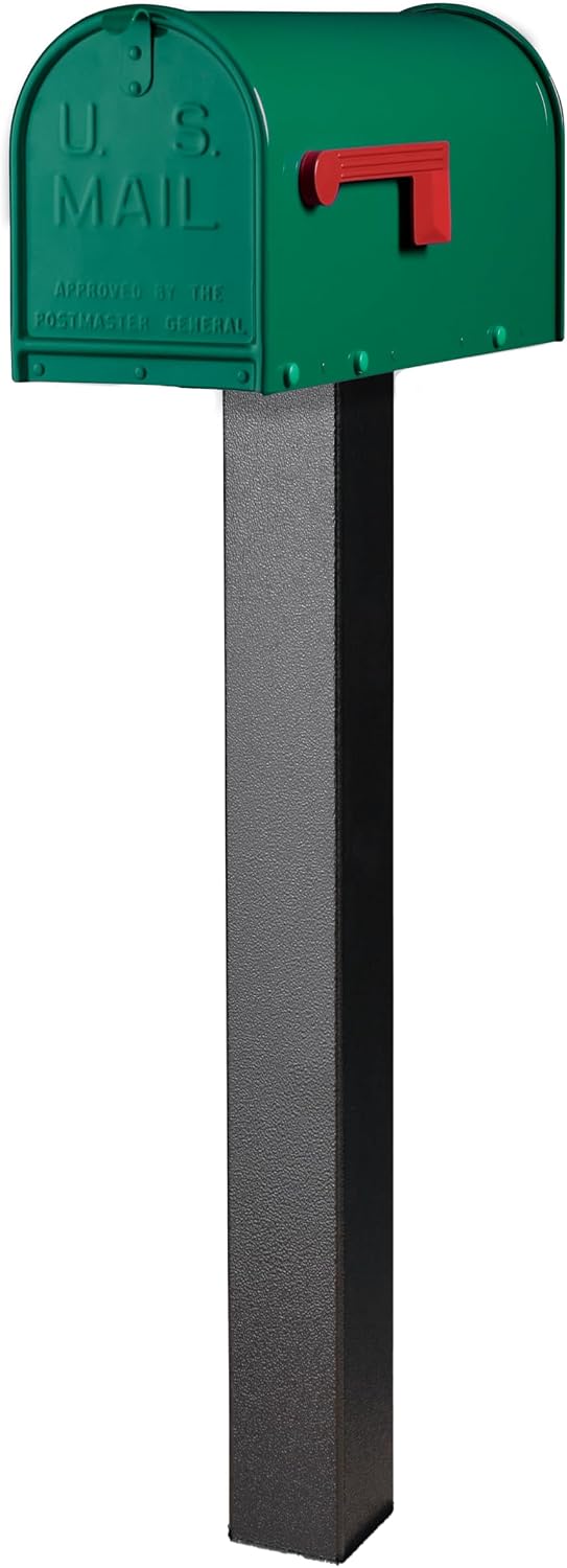 Janzer Post with Mailbox (Black Post with Green Mailbox)