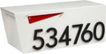 Rusty Design White Colour Post-Mounted Modern Mailbox with Personalized Address Numbers #HC101 (with Six Address Numbers)