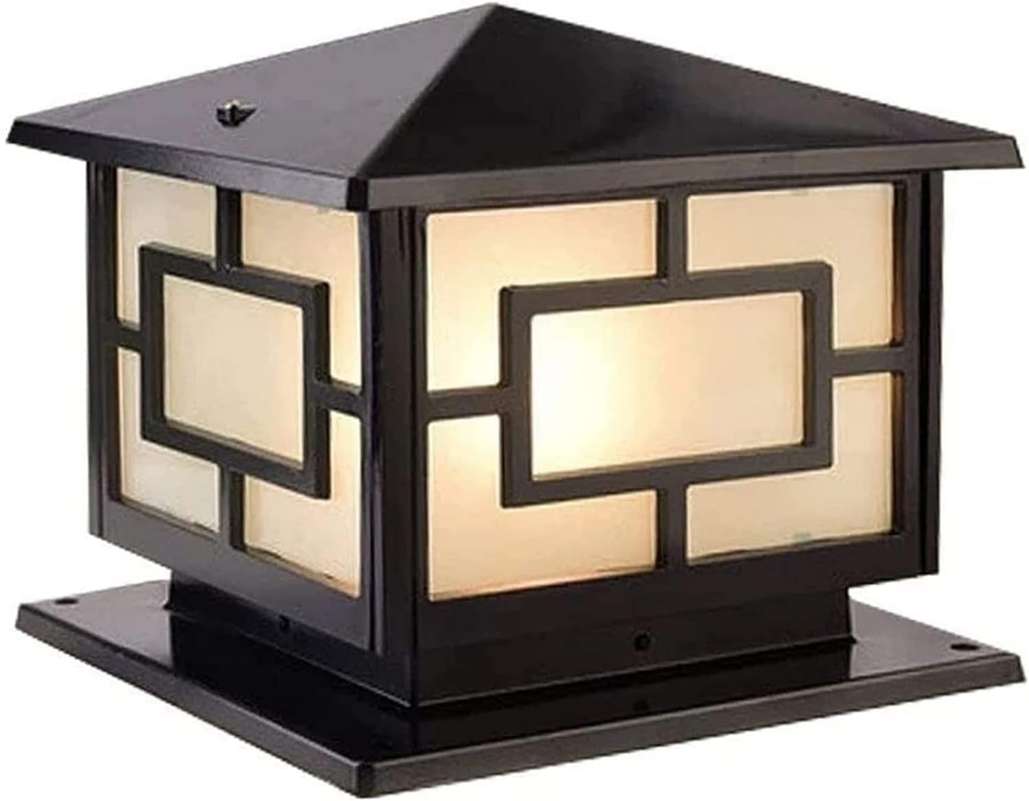 Courtyard Light Column Lamp Stigma Floor Lamp Lantern Wood Mailbox Posts for Outside Outdoor Column Lights Street Lamp Decor Light/48Cm