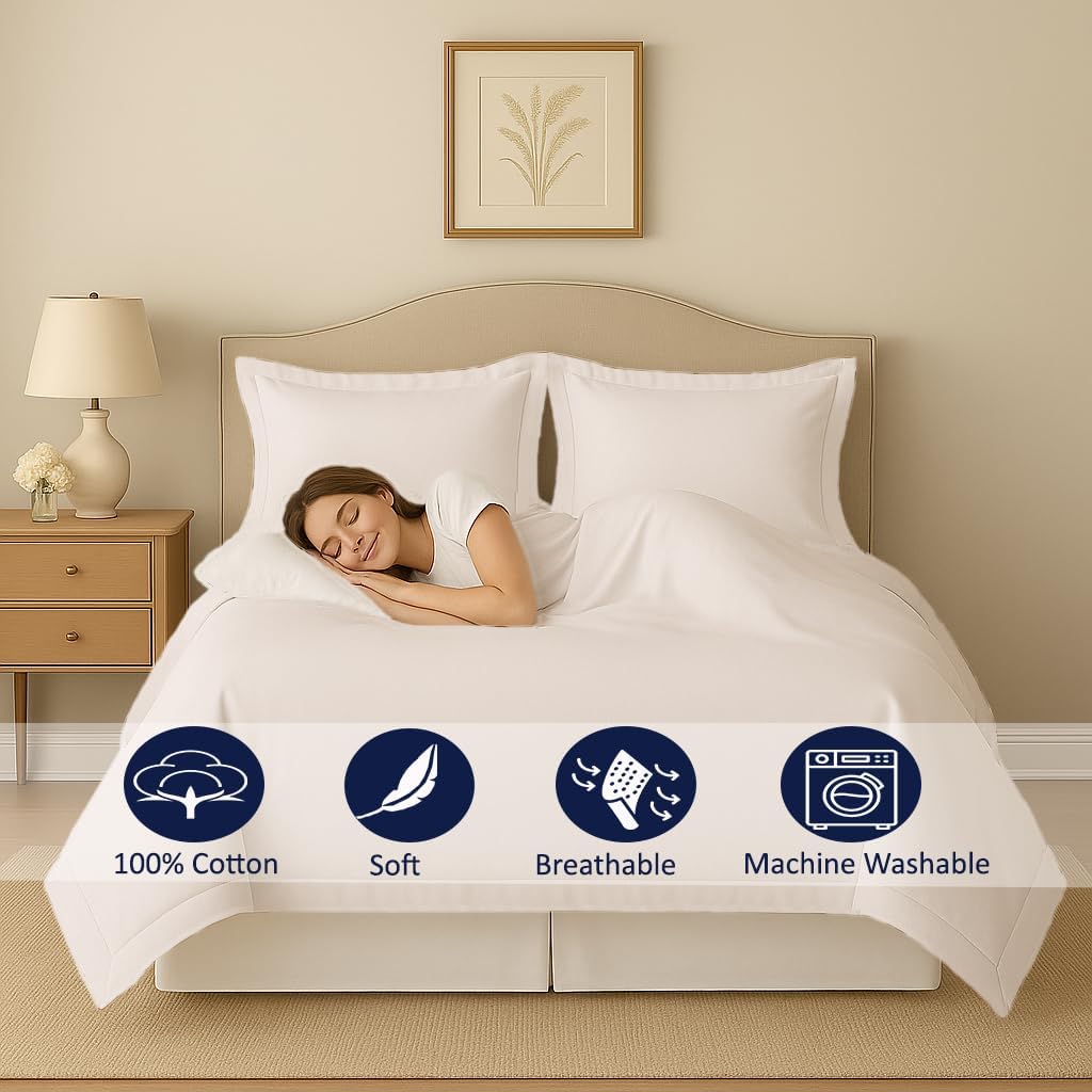 eBeddy Linens 100% Egyptian Cotton Duvet Cover Alaskan King Size 132x120 Inch, Sateen Duvet Cover 800-TC, Soft, Breathable Cotton Quilt Cover with Hidden Zipper Closure - 3 PC - Antique White