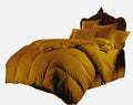 Luxury Goose Down 100% Egyptian Cotton 5Pc Quilt Cotton Comforter Set, Queen Size - 5Pc (1pc Comforter + 4Pc Pillowcases), Hotel Quality 800 TC, 600 GSM,Gold, (90'x90')