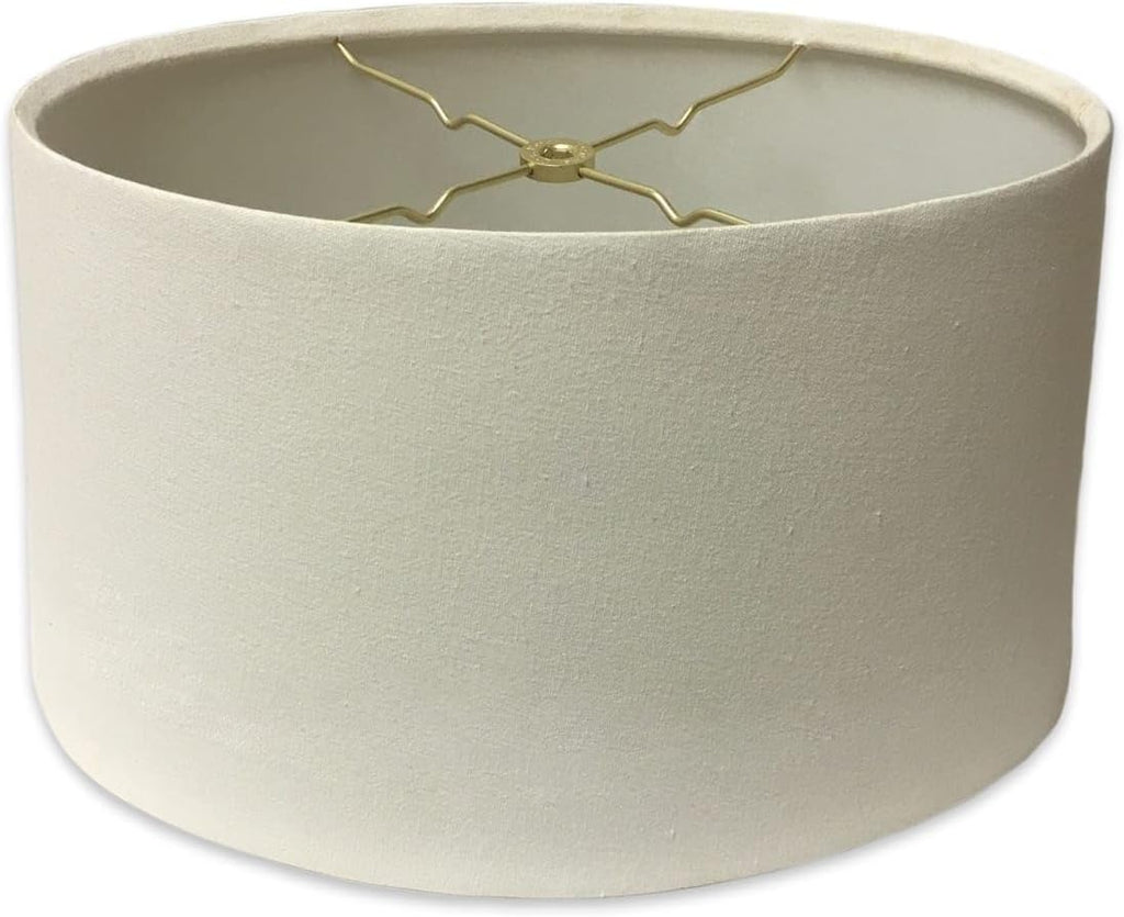 Royal Designs, Inc. Shallow Oval Hardback Lamp Shade, HB-611-18LNEG, Linen Eggshell, (16 x 10) x (18 x 12) x 9.5