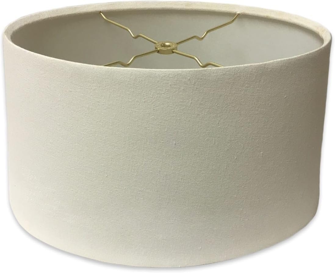 Royal Designs, Inc. Shallow Oval Hardback Lamp Shade, HB-611-18LNEG, Linen Eggshell, (16 x 10) x (18 x 12) x 9.5