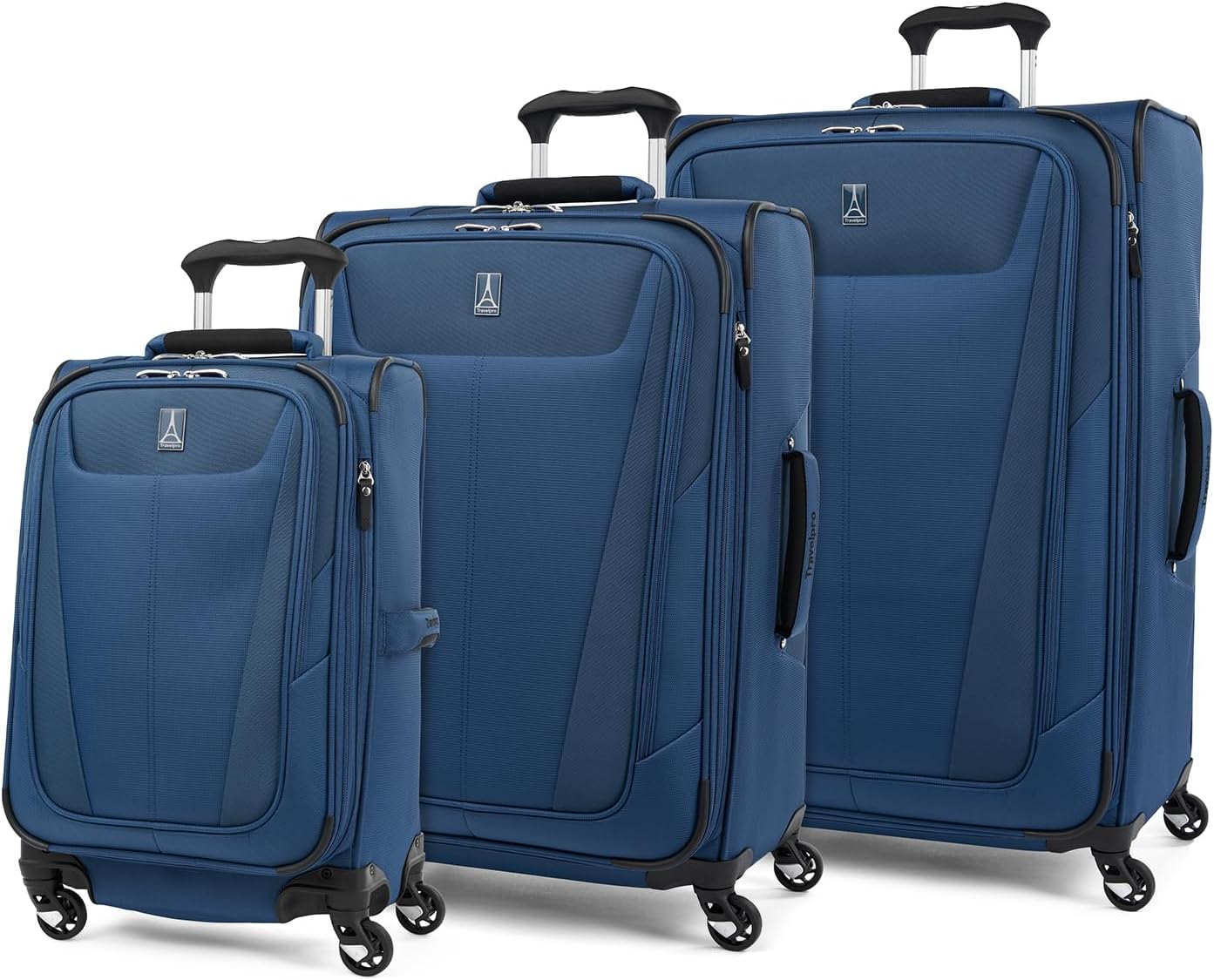 Travelpro Maxlite 5 Softside Expandable Luggage with 4 Spinner Wheels, Lightweight Suitcase, Men and Women, Sapphire Blue, 3-Piece Set (21/25/29)