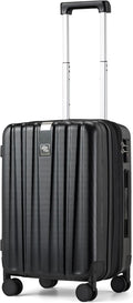 Hanke 20 Inch Expandable Carry on Luggage 22x14x9 Airline Approved Lightweight PC Hard Shell Suitcases with Wheels Travel Luggage Rolling Suitcase Travel Luggage Bag for Weekender(Jet Black)