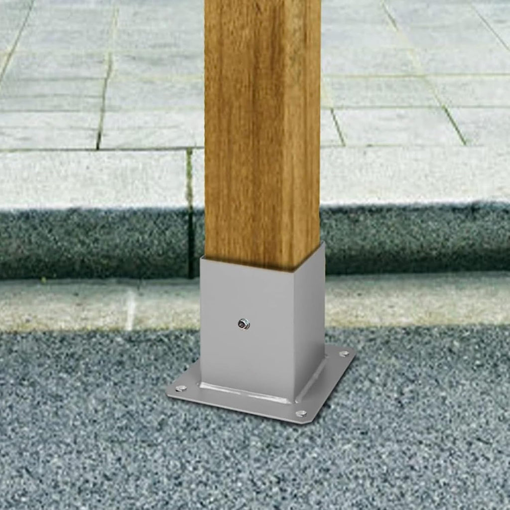 Stainless Steel Post Base 2x2 3x3 4x4 5x5 6x6 7x7 8x8 Inch, Heavy Duty Post Bracket for Concrete/Wood Deck/Pergola/Mailbox, Railing Post Anchors Square(145x145 mm (5.7x5.7 in))
