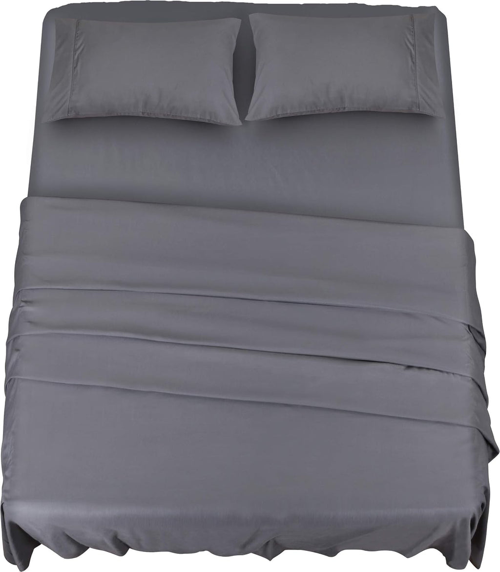 Super Soft Luxury Premium Quality 800 TC Egyptian Cotton 6 Piece Bedding Bed Sheet Set Eco Friendly Wrinkle Free Sheets 20-Inch Deep Pocket Queen Dark Grey