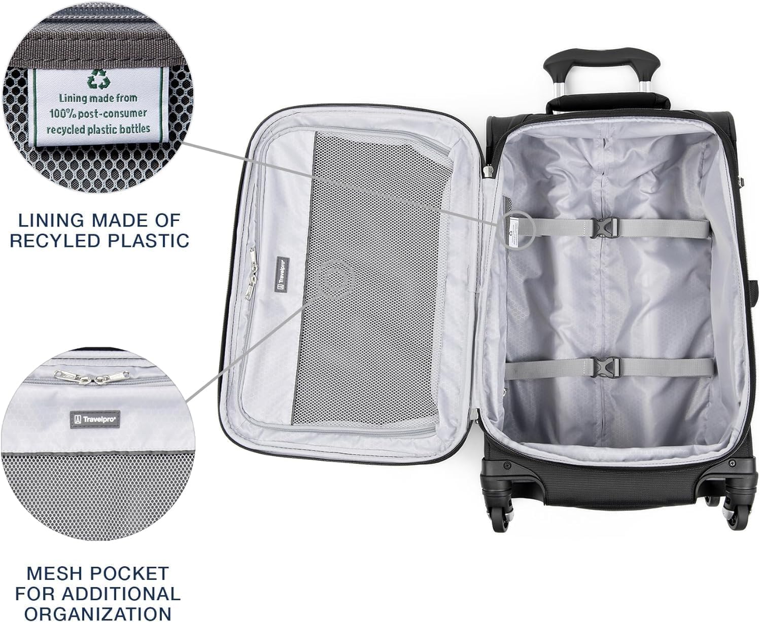 Travelpro Maxlite 5 Softside Expandable Luggage with 4 Spinner Wheels, Lightweight Suitcase, Men and Women, Black, 2-Piece Set (21/25)
