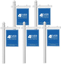 4Ever Products Vinyl PVC Real Estate Sign Post - White - 5' Tall Post - 5 Pack