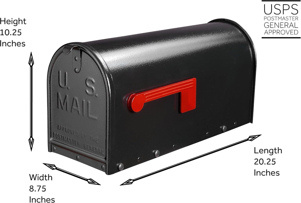 Janzer Mailbox - Textured Black - Large