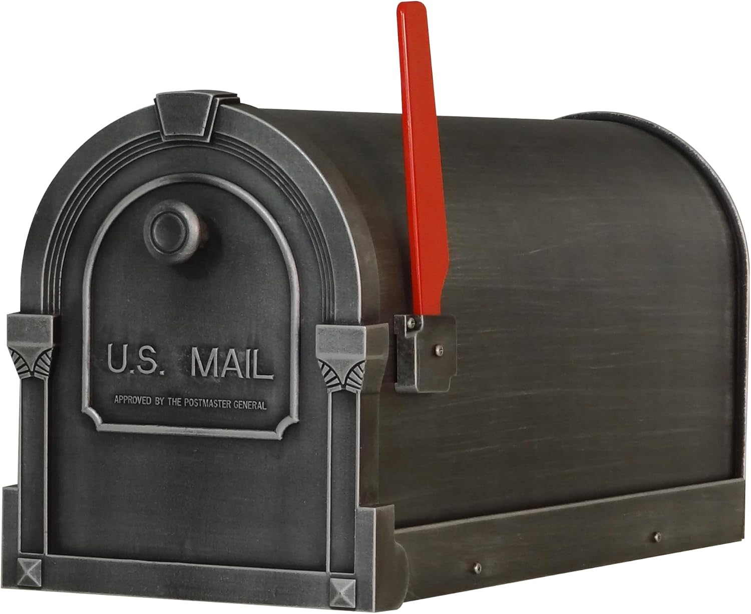 Special Lite Savannah Curbside Mailbox - Swedish Silver Aluminum Mailbox for Post Mount - SCS-1014-SW