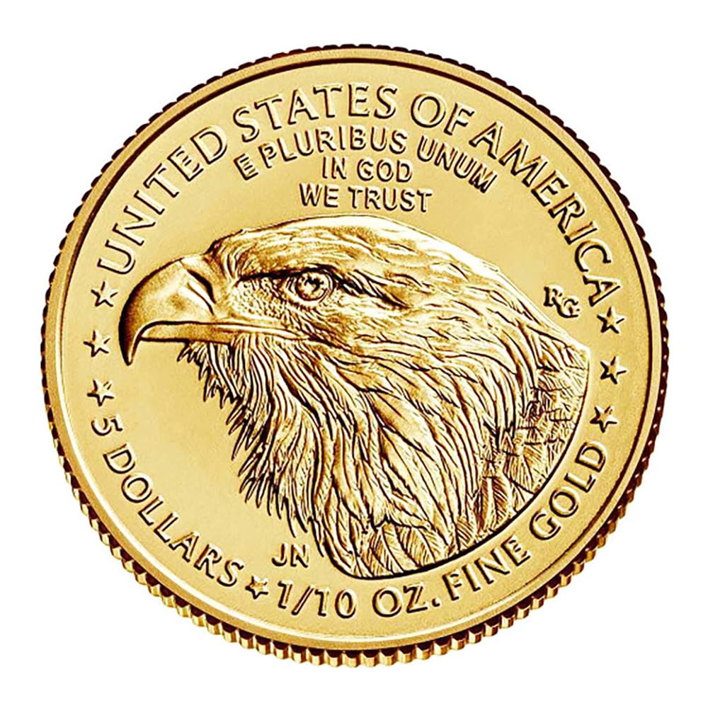 2025 - American Gold Eagle 1/10th oz Bullion Coin with Certificate of Authenticity $5 Seller Uncirculated