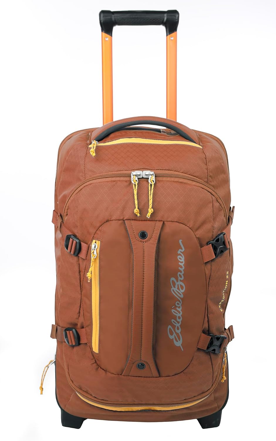 Eddie Bauer Expedition Rolling Duffel Bag with Wheels | Travel | Carry-On | Luggage | Rugged | Durable - Rust, 22'