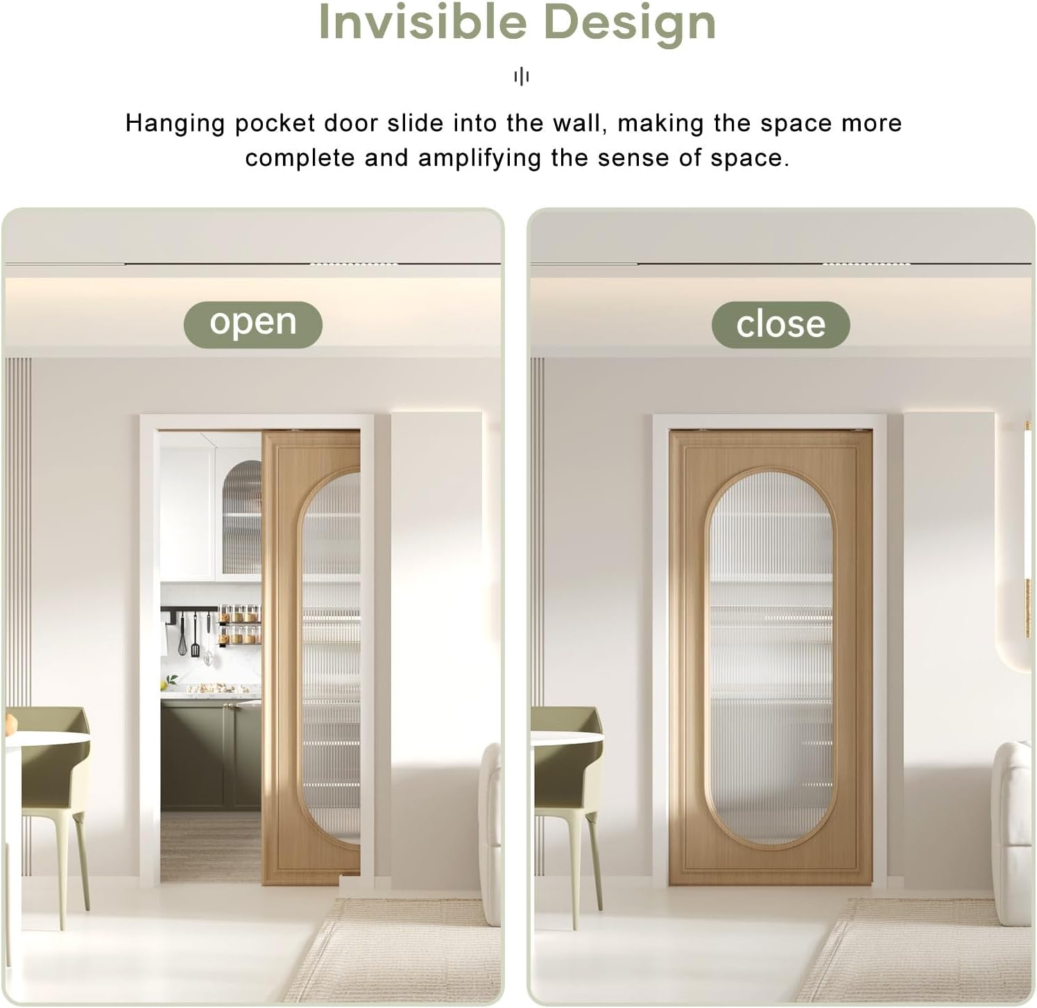 EaseLife 36x80in Pocket Door Frame Hardware Kit with Two-Way Soft Close Mechanism for 2X4 Studs Wall,Sliding Hardware for 24'-36' Wide Door,Slide Smoothly Quietly,Easy Install,No Door (36in x 80in)