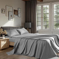 100% Cotton 1200 Thread Count Sheets Set Bedding Sets,Bed Sheet 4 Piece Sets,16 inches Deep Pocket (Grey, Queen)