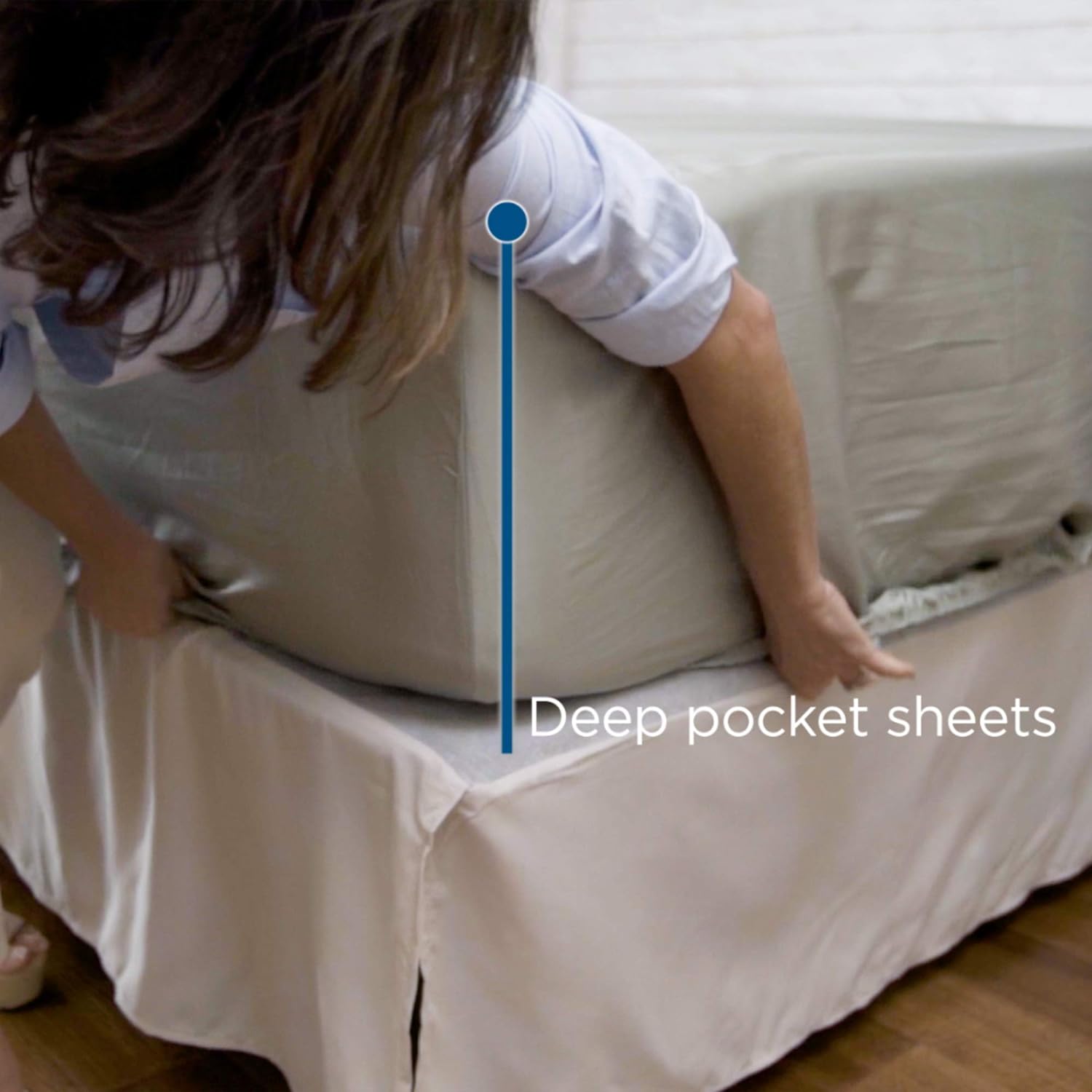 MyPillow Giza Dreams Bed Sheets, 100% Certified Giza Egyptian Cotton, Deep Pocket, Sateen Weave [California King, Lake Blue]