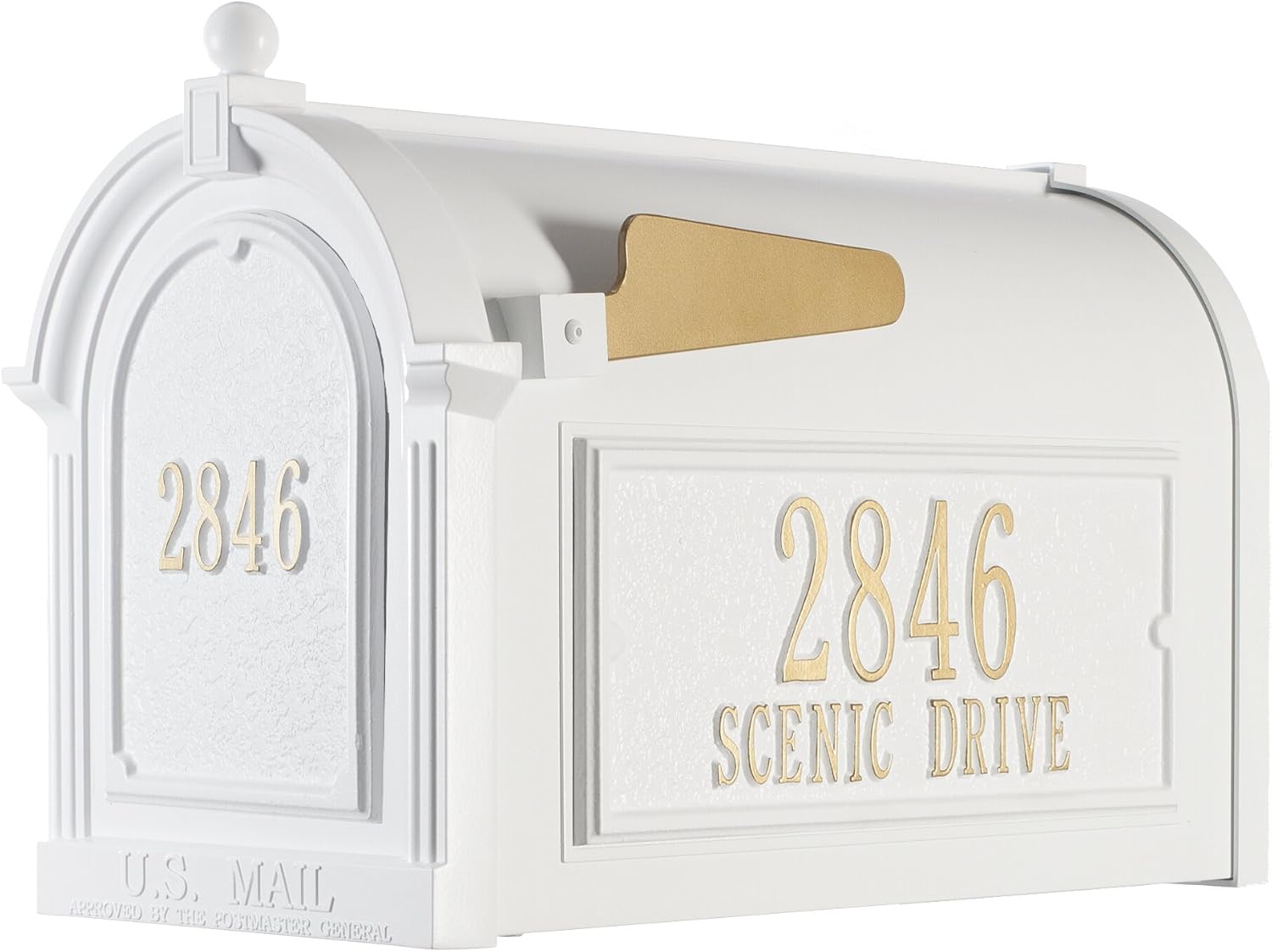 Whitehall™ Personalized Whitehall Capitol Mailbox with Door & Side Address Plaques Personalized Mailbox (3 Colors Available)