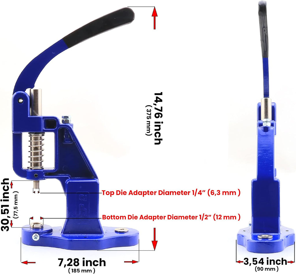 Snap Button Press Machine with Proper Installation Tools for Metal and Plastic Kam Snaps
