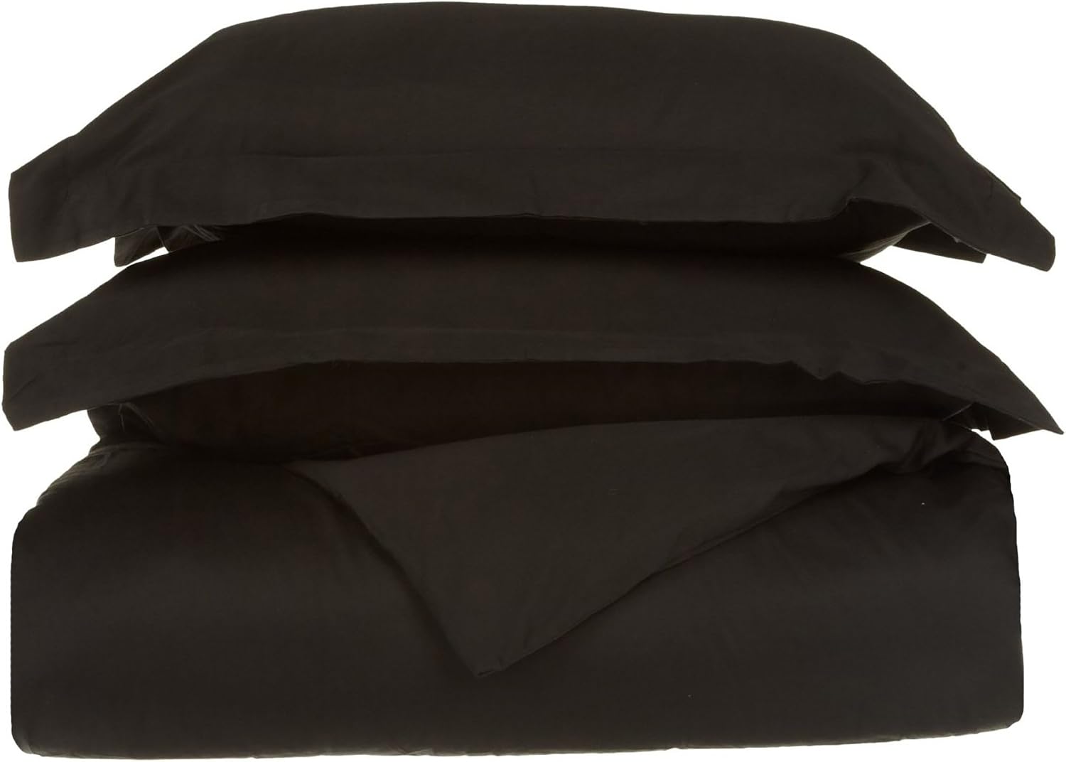 Superior Egyptian Cotton 650 Thread Count Duvet Cover Set, Bed Covers, Includes 1 Duvet Cover, 2 Pillow Shams, Bedding Essentials, Master, Guest, Hotel Bedroom Decor, Full/Queen, Black