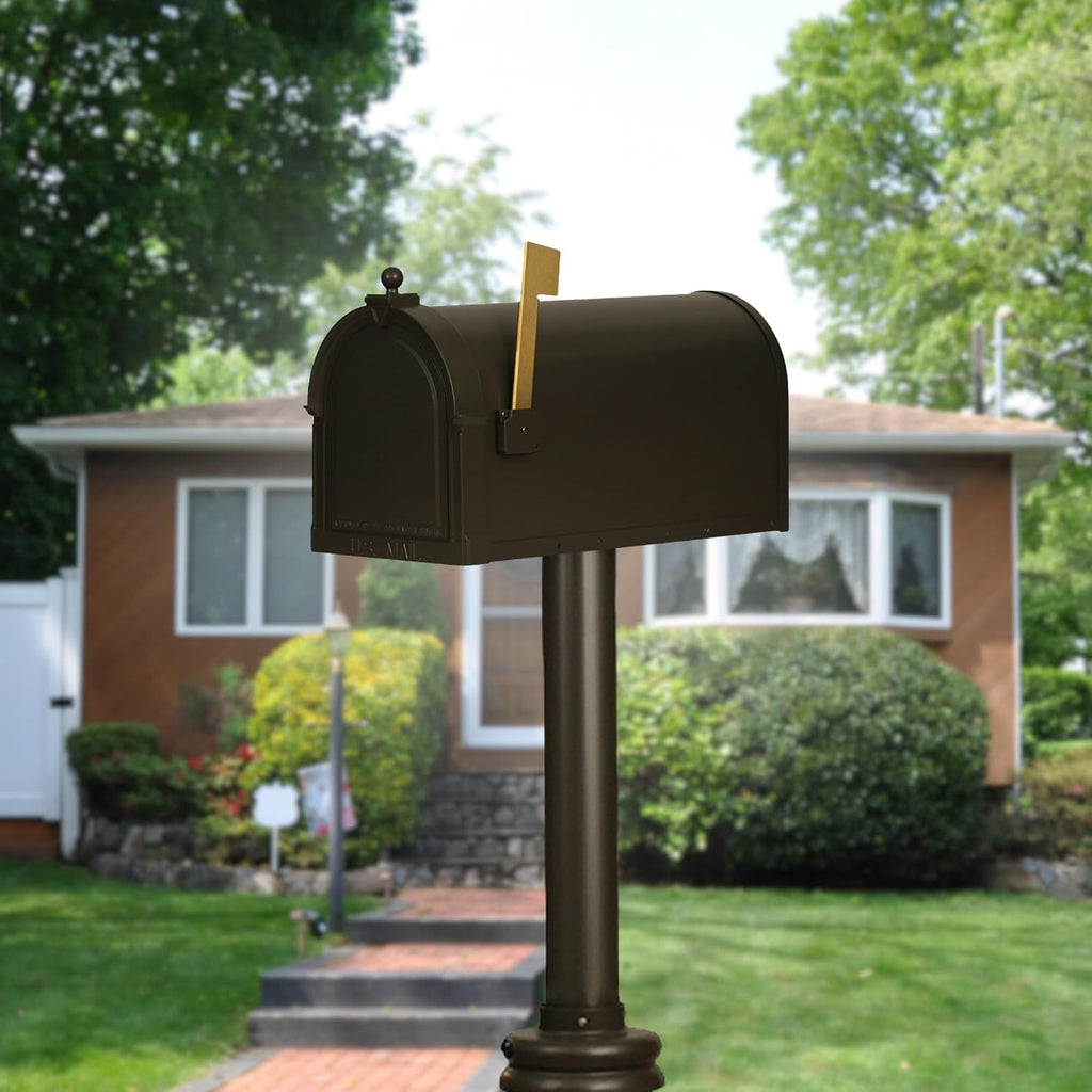 Special Lite Berkshire Curbside Mailbox - Mocha Aluminum Mailbox for Post Mount - SCB-1015-MOC