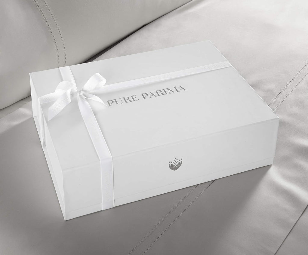Pure Parima Yalda Duvet Cover Set – 100% Certified Egyptian Cotton, Double-Hem Stitch, Queen, Grey
