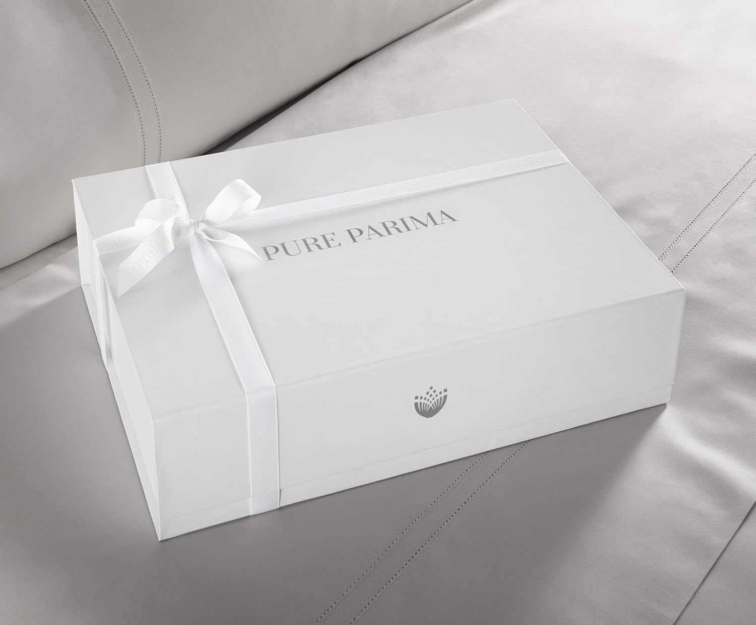 Pure Parima Yalda Duvet Cover Set – 100% Certified Egyptian Cotton, Double-Hem Stitch, Queen, Grey