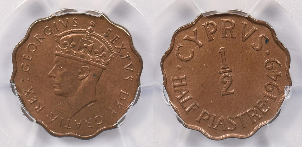 Collectible Coin Cyprus 1949 1/2 Piastre PCGS MS 65BN rare condition PC1218