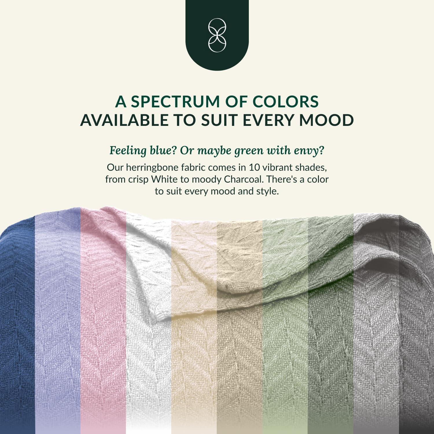 CLOUDSCAPE 100% Cotton King Size Blanket, Soft Herringbone Weave, 92'x108', Fits Upto Cal King, Breathable Lightweight Summer King Cotton Blanket for Adults, All Season Blankets - Sharkskin