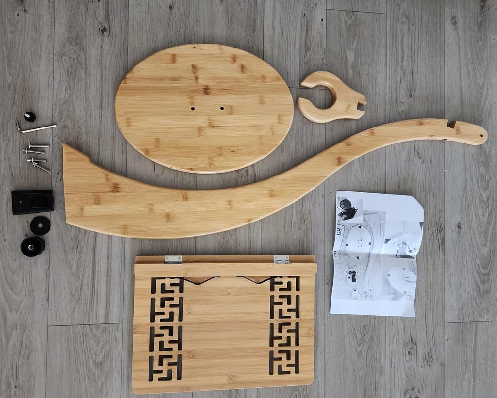Tradition Wooden Music Sheet Stand, 2-in-1 bamboo Sheet Music Stand, Professional Music Book Holder, With Retro Hollow Elegant Pattern, Guitar Violin Music Stand