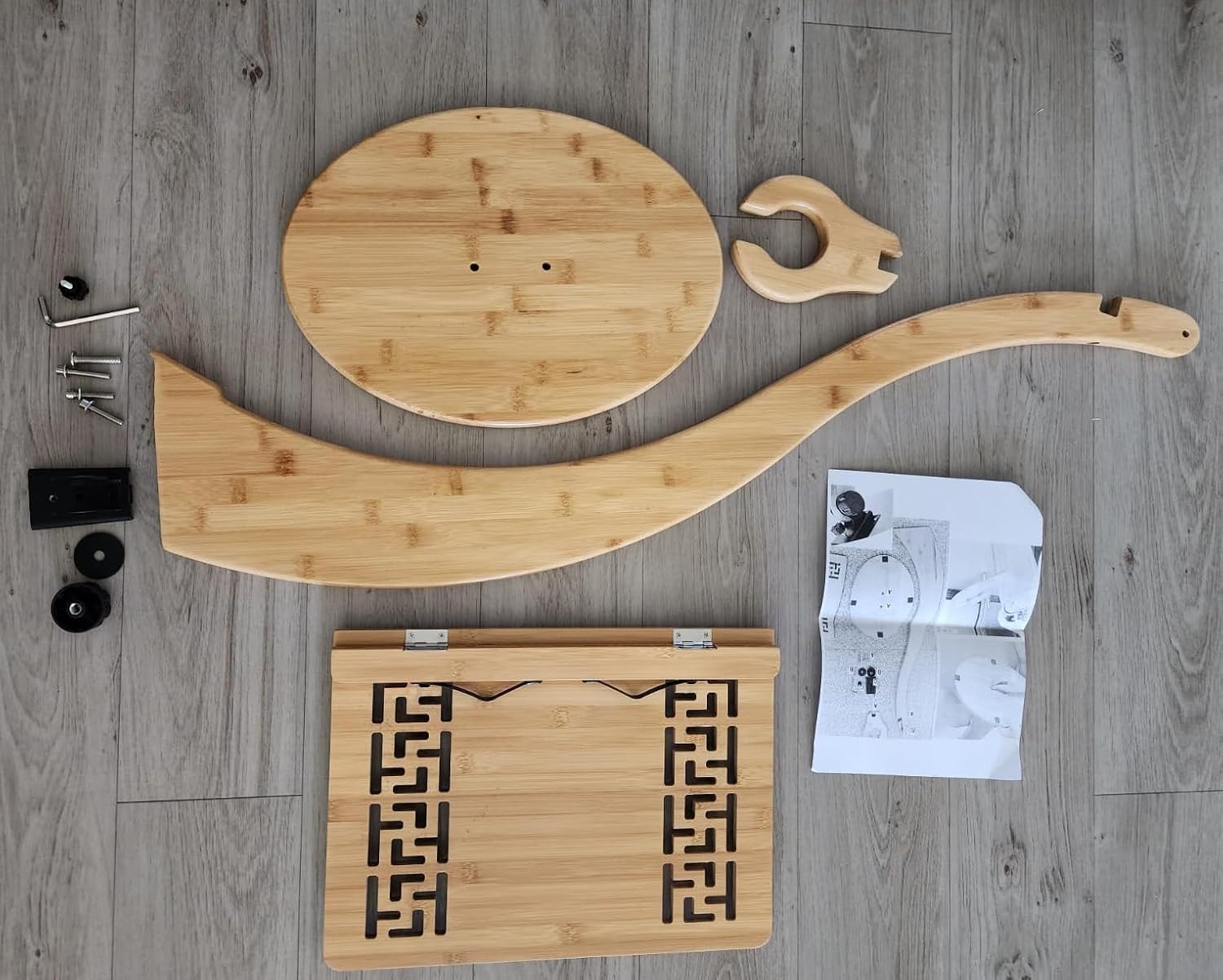 Tradition Wooden Music Sheet Stand, 2-in-1 bamboo Sheet Music Stand, Professional Music Book Holder, With Retro Hollow Elegant Pattern, Guitar Violin Music Stand
